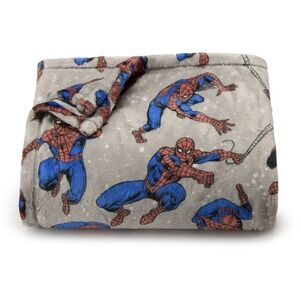The Big One Throw Blanket Gray SPIDER-MAN Marvel Plush Over Sized 60" x 72" NEW